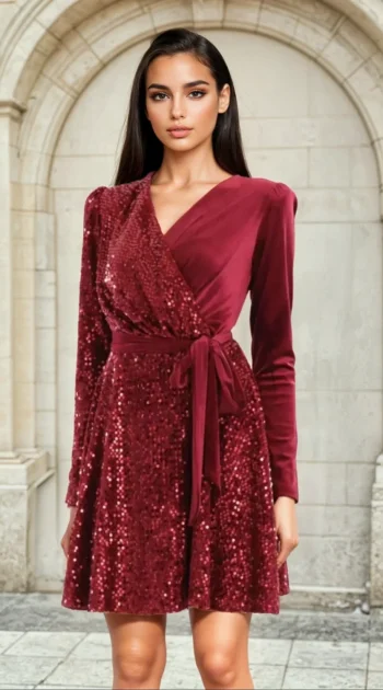 rochie-dolores-rosie-din-catifea-cu-paiete-si-cordon-in-talie