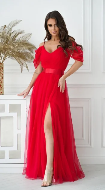 rochie-donatella-red-eleganta-din-tul-cu-umeri-cazuti