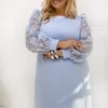 rochie-eleganta-bleu-cu-maneci-din-dantela