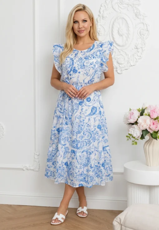 rochie-eleganta-cu-broderie-englezeasca-si-maneci-cu-volane