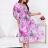 rochie-eleganta-cu-imprimeu-floral-in-tonuri-de-roz-si-mov