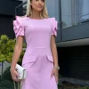 rochie-eleganta-cu-volane-pe-umeri-roz-deschis