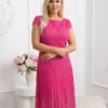 rochie-eleganta-din-dantela-cu-pliuri-fucsia
