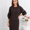 rochie-eleganta-din-tricot-cu-aplicatii-din-strasuri-pe-maneci
