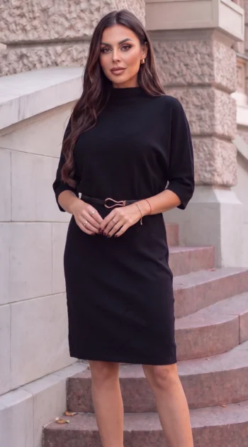rochie-eleganta-din-tricot-fin-cu-curea