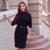 rochie-eleganta-din-tricot-fin-cu-curea