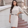 rochie-eleganta-din-tricot-fin-cu-curea