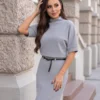rochie-eleganta-din-tricot-fin-cu-curea