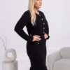 rochie-eleganta-din-tricot-texturat-cu-volanase-si-nasturi-aurii