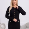 rochie-eleganta-din-tricot-texturat-cu-volanase-si-nasturi-aurii