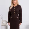 rochie-eleganta-din-tricot-texturat-cu-volanase-si-nasturi-aurii