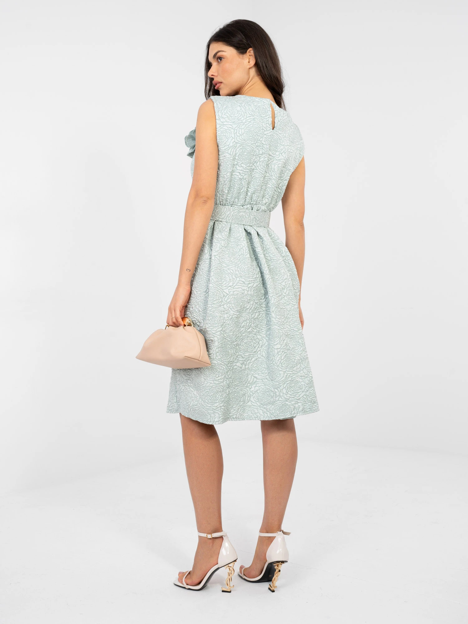 Rochie eleganta midi verde mentă... - imagine 5
