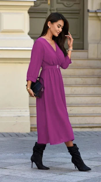 rochie-eleganta-mov-cu-decolteu-petrecut-si-curea-in-talie
