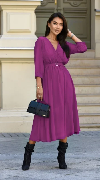 rochie-eleganta-mov-cu-decolteu-petrecut-si-curea-in-talie