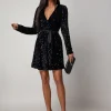 rochie-eleganta-neagra-scurta-cu-paiete-si-cordon-satinat