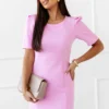 rochie-eleganta-roz-cu-maneci-bufante