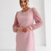 rochie-eleganta-roz-cu-maneci-din-dantela