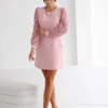 rochie-eleganta-roz-cu-maneci-din-dantela