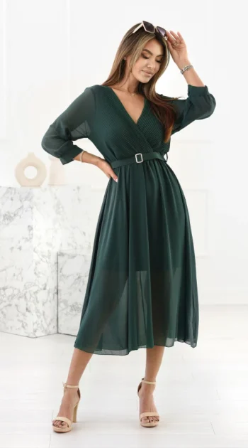 rochie-eleganta-verde-cu-decolteu-petrecut-si-curea-in-talie