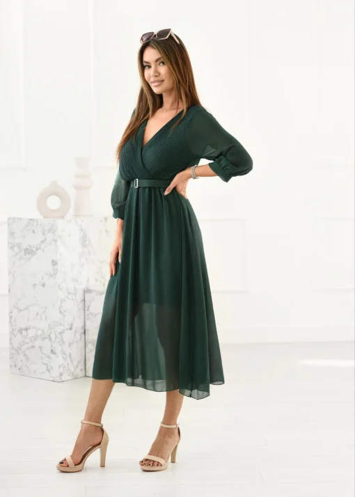 rochie-eleganta-verde-cu-decolteu-petrecut-si-curea-in-talie