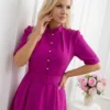 rochie-fucsia-eleganta-cu-nasturi-si-curea-in-talie