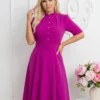 rochie-fucsia-eleganta-cu-nasturi-si-curea-in-talie