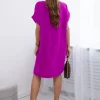 rochie-fucsia-lejera-cu-maneci-scurte