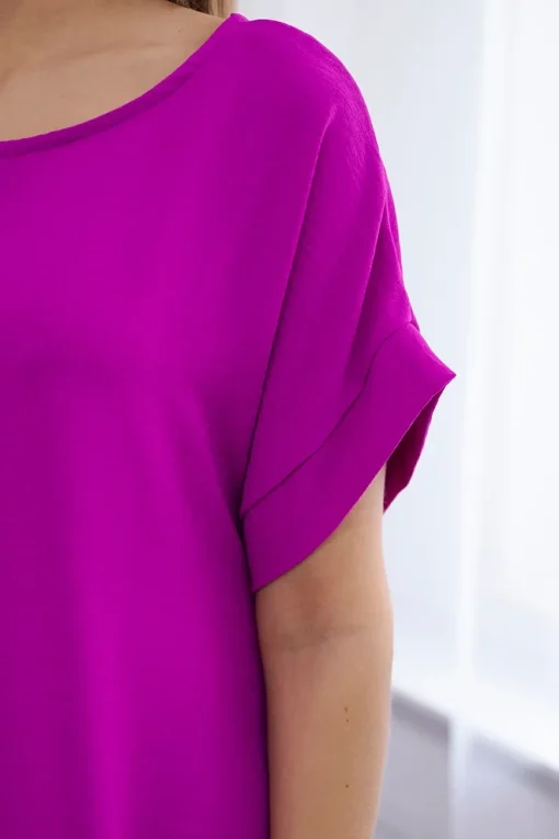 rochie-fucsia-lejera-cu-maneci-scurte