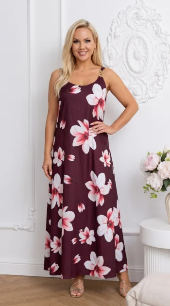 rochie-lunga-alba-cu-imprimeu-floral-si-detaliu-auriu-pe-bretele