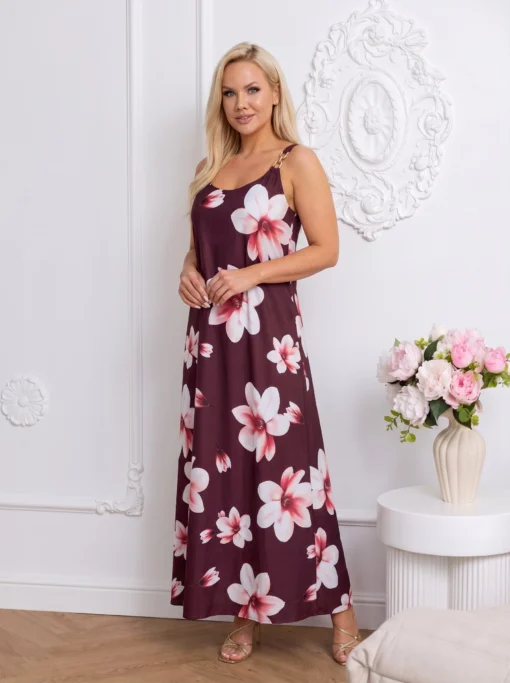rochie-lunga-alba-cu-imprimeu-floral-si-detaliu-auriu-pe-bretele