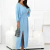 rochie-lunga-albastru-deschis-cu-decolteu-in-v-si-croi-lejer