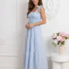 rochie-lunga-bleu-vaporoasa-cu-bust-elastic-incretit-si-bretele-cu-funda