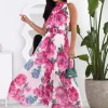 rochie-lunga-cu-imprimeu-floral-roz-si-curea