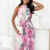 rochie-lunga-cu-imprimeu-floral-si-curea