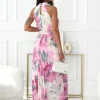 rochie-lunga-cu-imprimeu-floral-si-curea