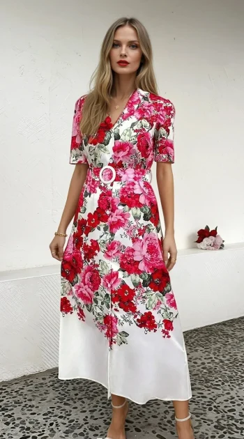 rochie-lunga-cu-imprimeu-floral-si-curea-in-talie