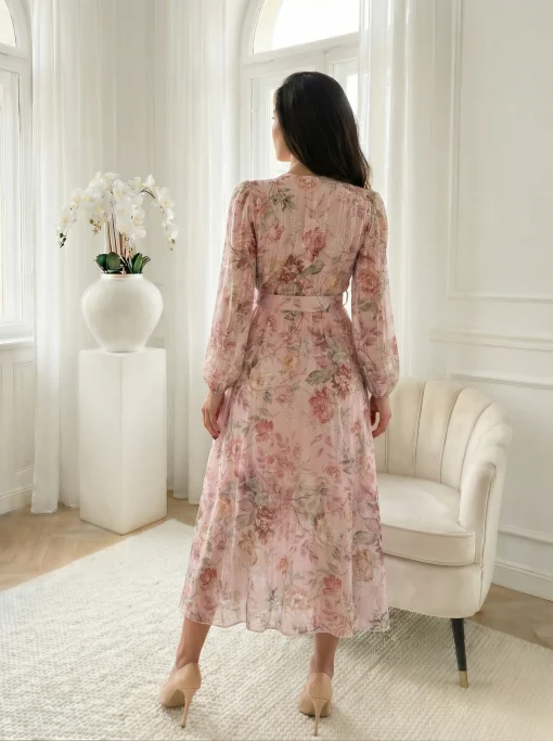 rochie-lunga-din-tencel-cu-imprimeu-floral-roz-pastelat