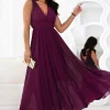 rochie-lunga-eleganta-mov-cu-decolteu-in-v-si-voal-fluid