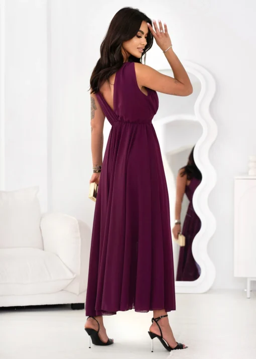 rochie-lunga-eleganta-mov-cu-decolteu-in-v-si-voal-fluid
