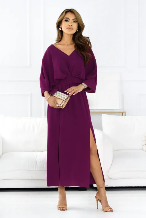 rochie-lunga-mov-purpuriu-cu-decolteu-in-v-si-croi-elegant