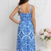 rochie-lunga-vaporoasa-cu-imprimeu-alb-albastru-si-bretele-late