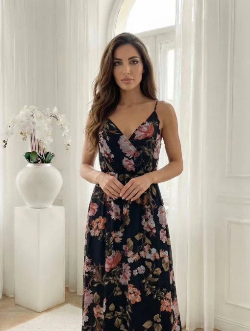 rochie-lunga-vaporoasa-cu-imprimeu-floral-si-bretele-reglabile