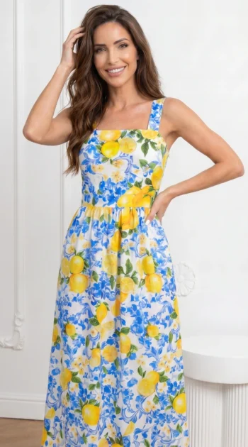 rochie-lunga-vaporoasa-cu-imprimeu-lamai-si-bretele-late