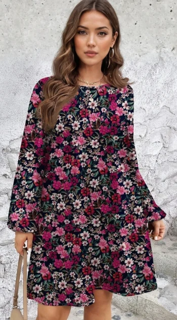 rochie-marime-mare-lejera-cu-imprimeu-floral-in-tonuri-de-roz