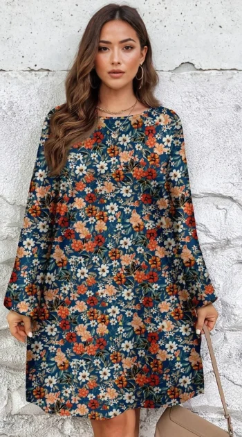 rochie-marime-mare-lejera-cu-imprimeu-floral-multicolor