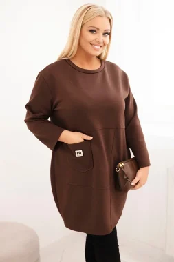 Rochie maro marime mare cu croiala lejera