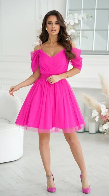 rochie-marzia-pink-eleganta-din-tul-cu-umeri-cazuti