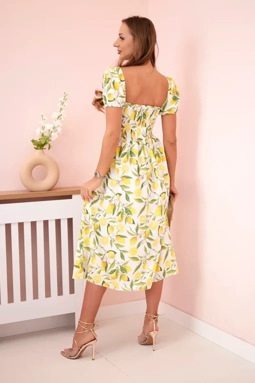 rochie-midi-alba-cu-imprimeu-lamai-si-crapatura-laterala