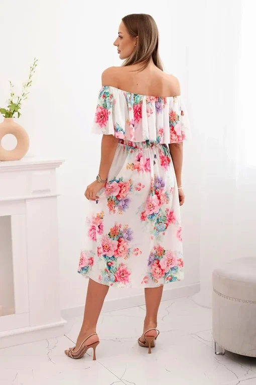 rochie-midi-alba-cu-umeri-goi-si-imprimeu-floral