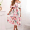 rochie-midi-alba-cu-umeri-goi-si-imprimeu-floral